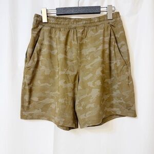 Lululemon Pace Breaker Short Linerless 7" Brown Gold Camo Size Medium